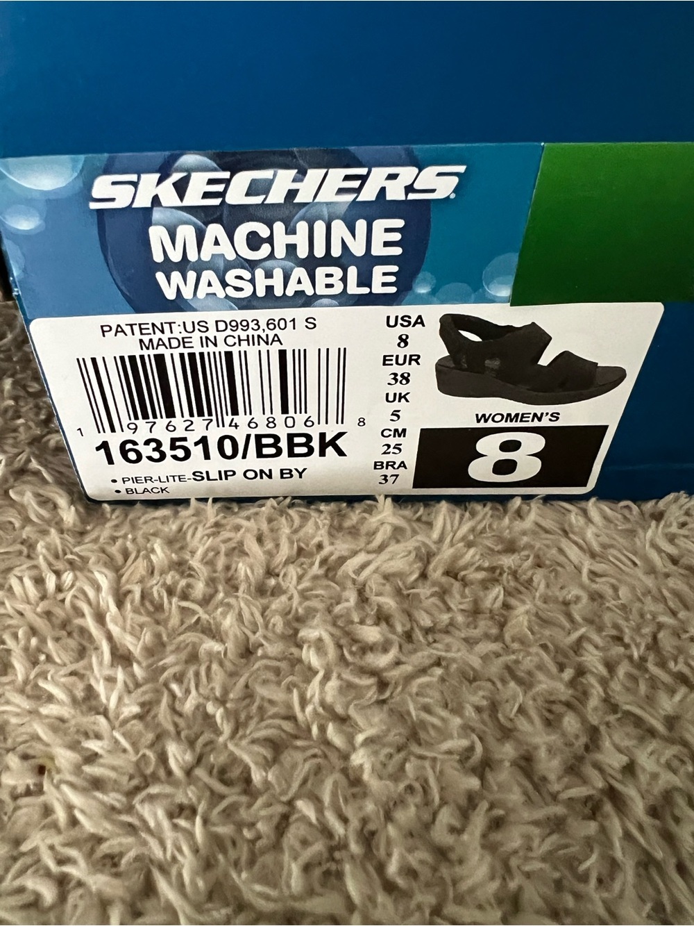 Skechers Pier lite black slip in sandals - Picture 6 of 7